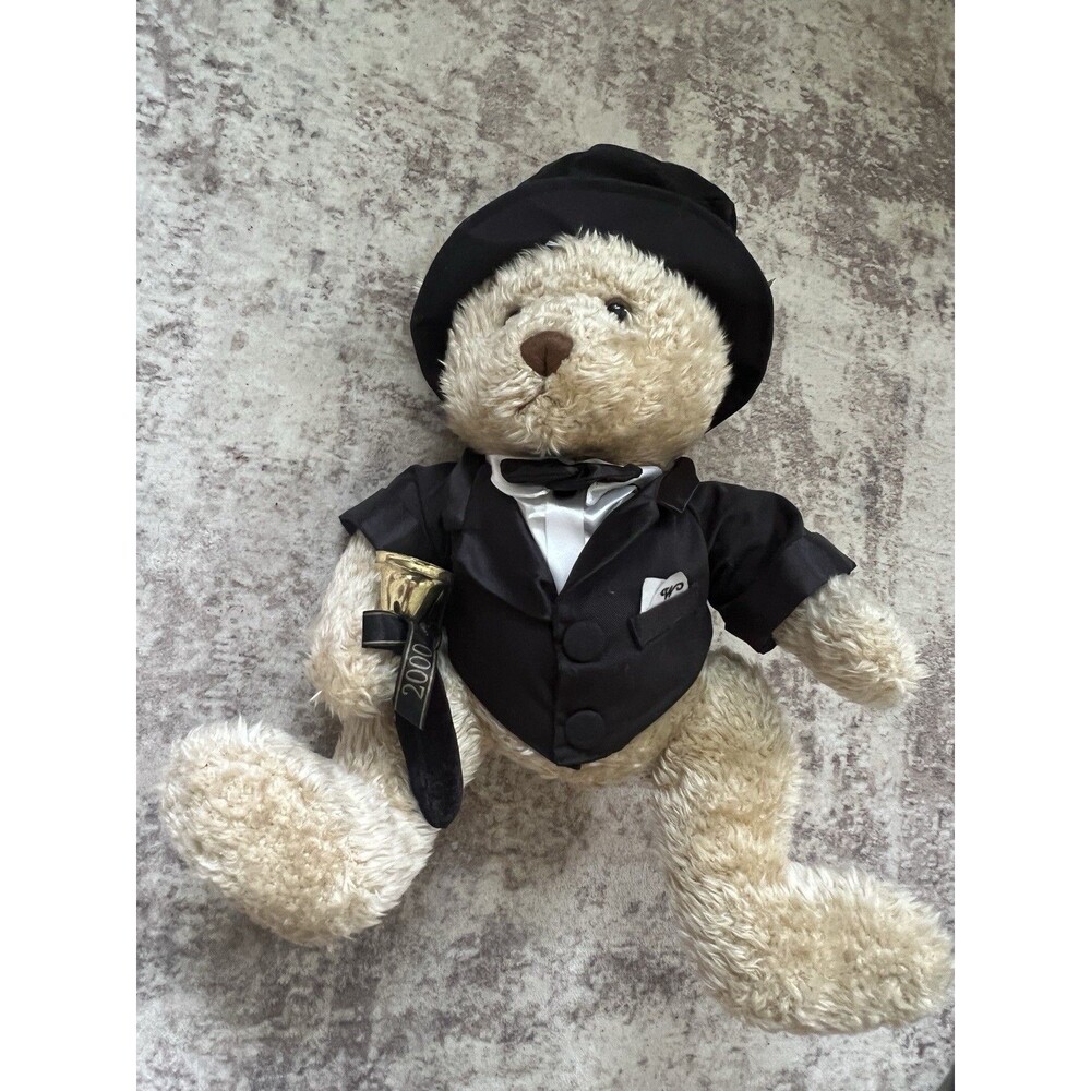Wellington Bear Graduation  Millennium 2000 Teddy Bear Tuxedo Top Hat Plush